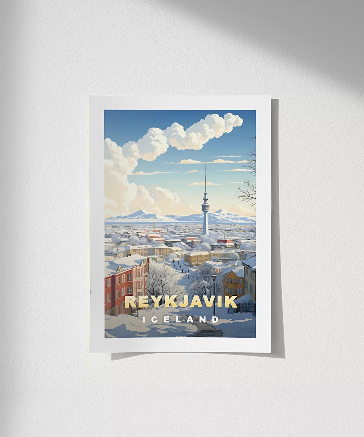 Çerçevesiz Poster Reykjavik Kış Güzelliği
