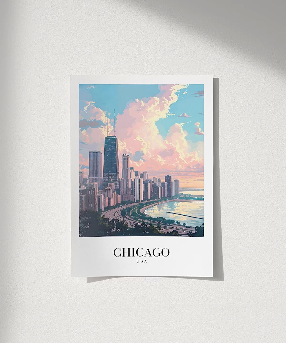 Çerçevesiz Poster Michigan Gölü Kıyısında Chicago