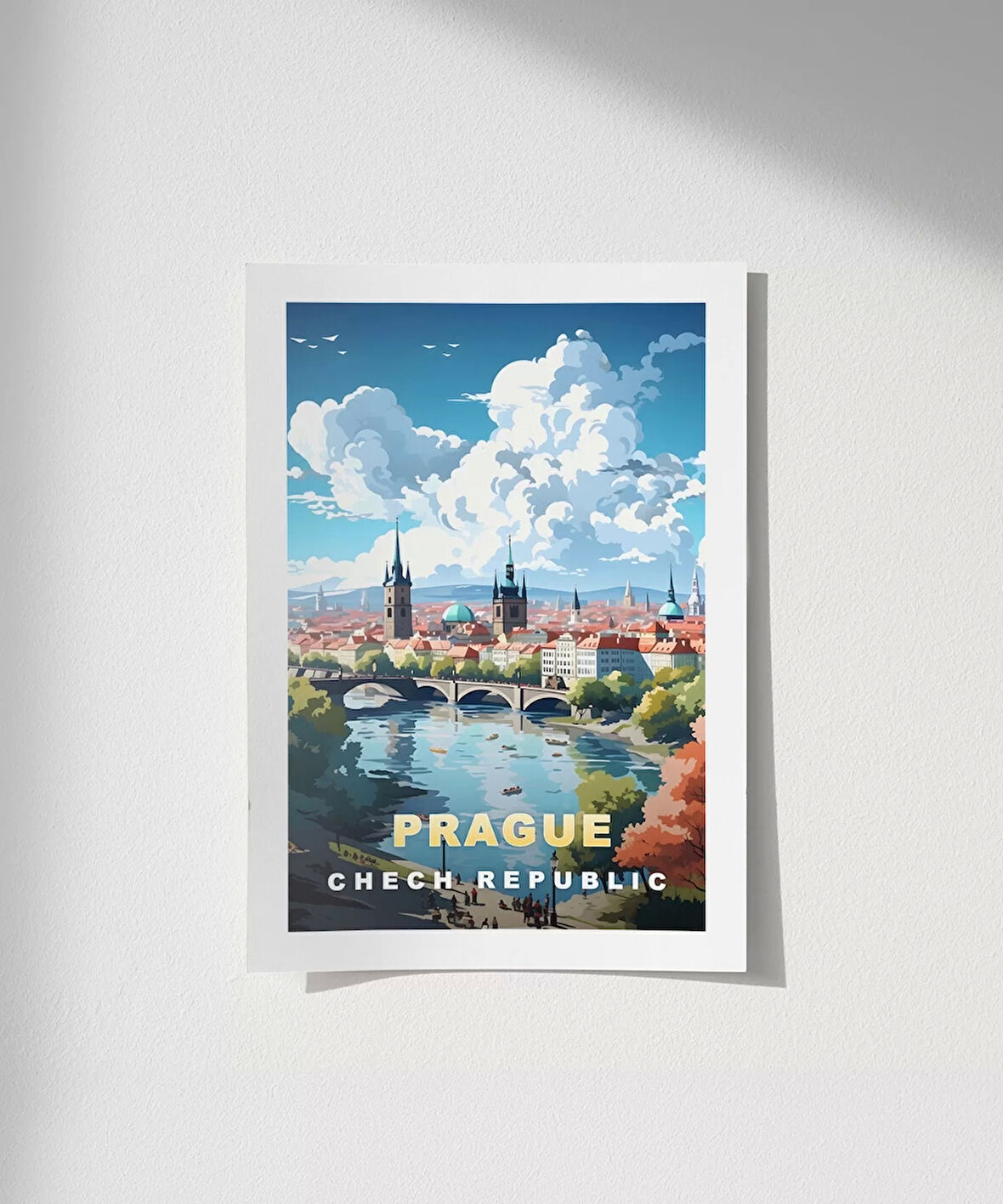 Çerçevesiz Poster Vltava Nehri Üzerinde Prag