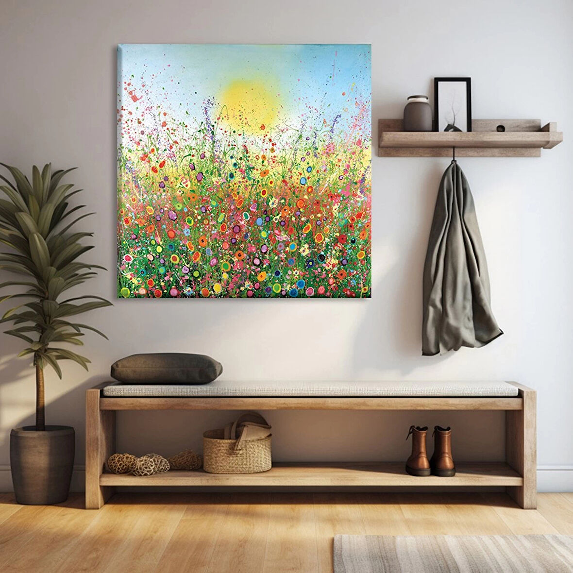 Bahar Çiçeği Yağmuru Kanvas Tablo