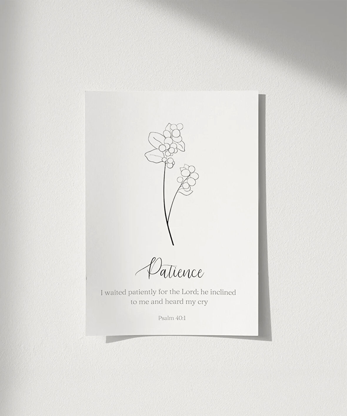 Çerçevesiz Poster Patience Temalı Minimalist