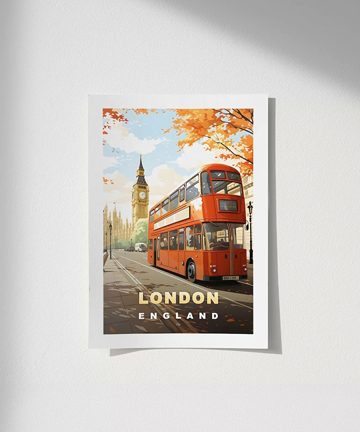 Çerçevesiz Poster London İkonik Çift Katlı Otobüs