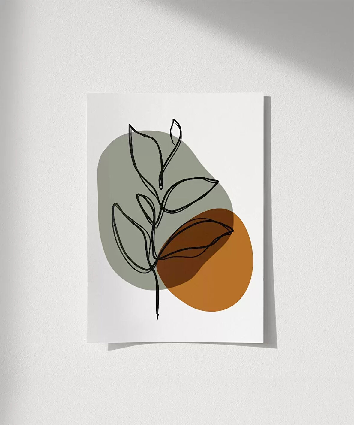 Çerçevesiz Poster Çizgisel Bitki No 3