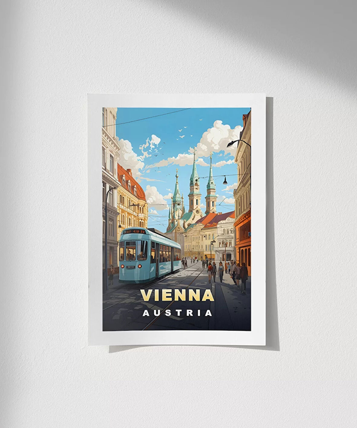 Çerçevesiz Poster Viyana’nın Tarihi Sokakları ile Sanat