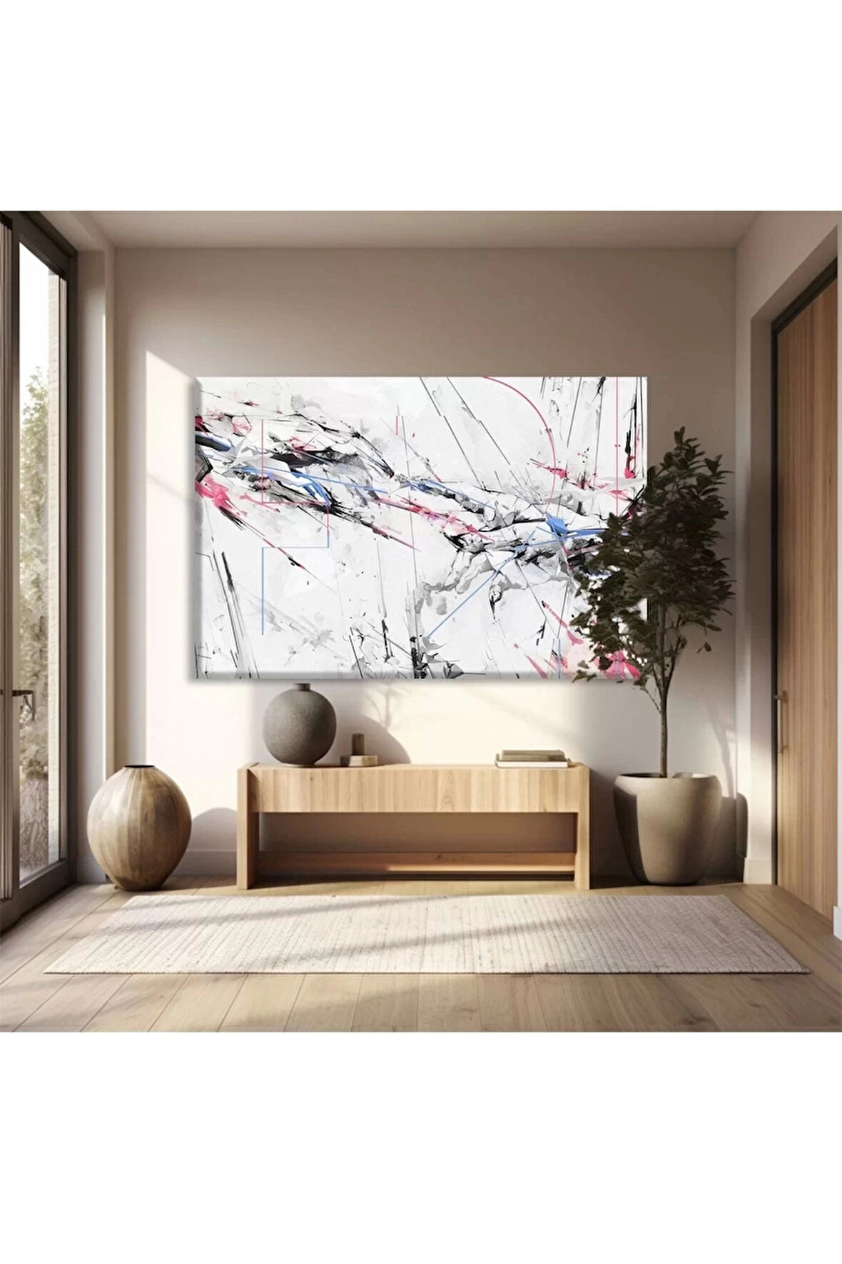 Modern Çizgilerin Zarafeti Kanvas Tablo