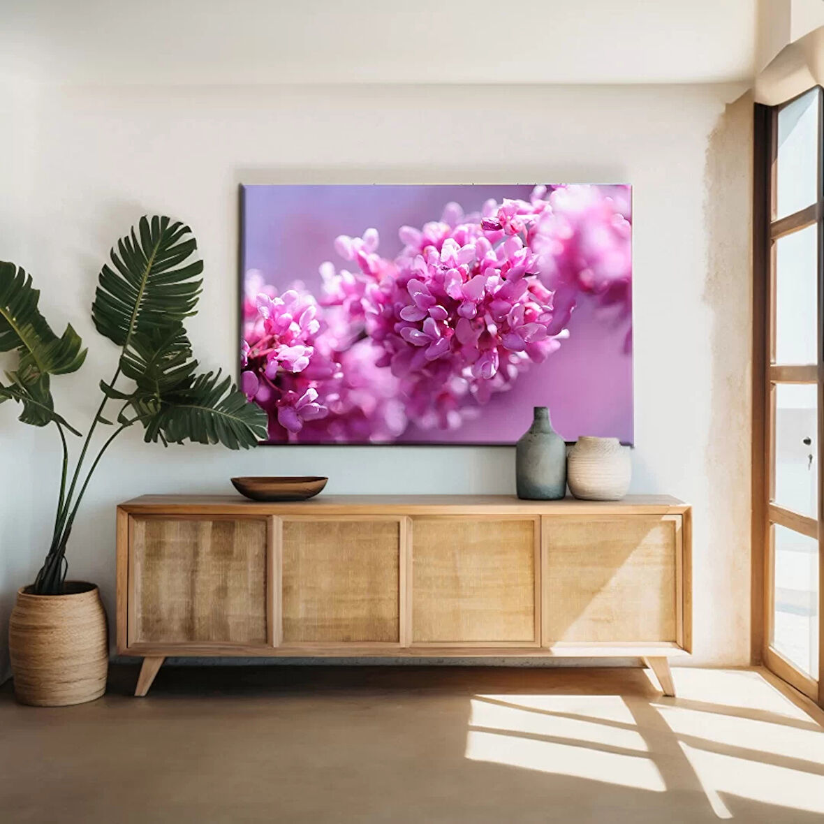 Lila Rengi Çiçekler Kanvas Tablo