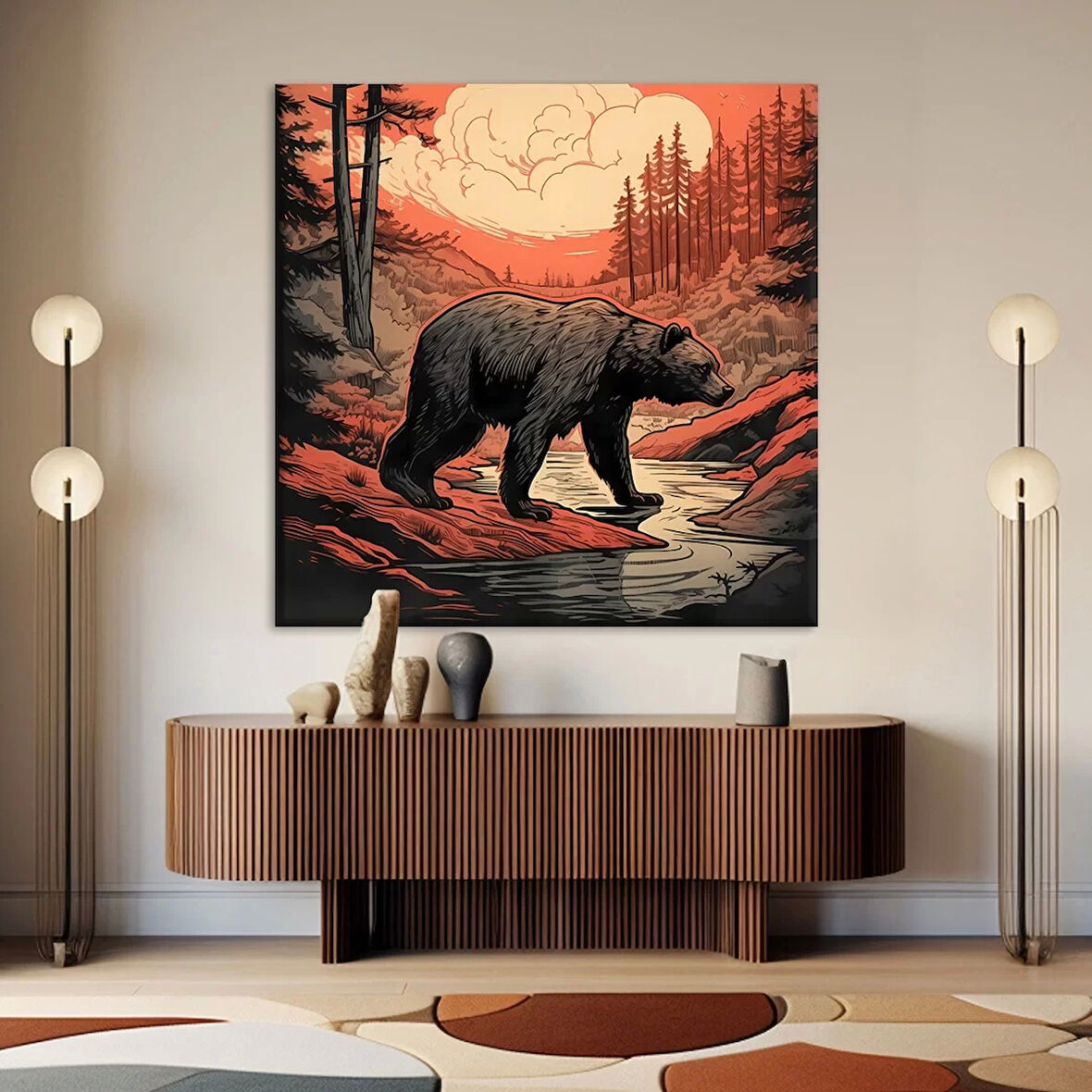 Boz Ayı Kanvas Tablo