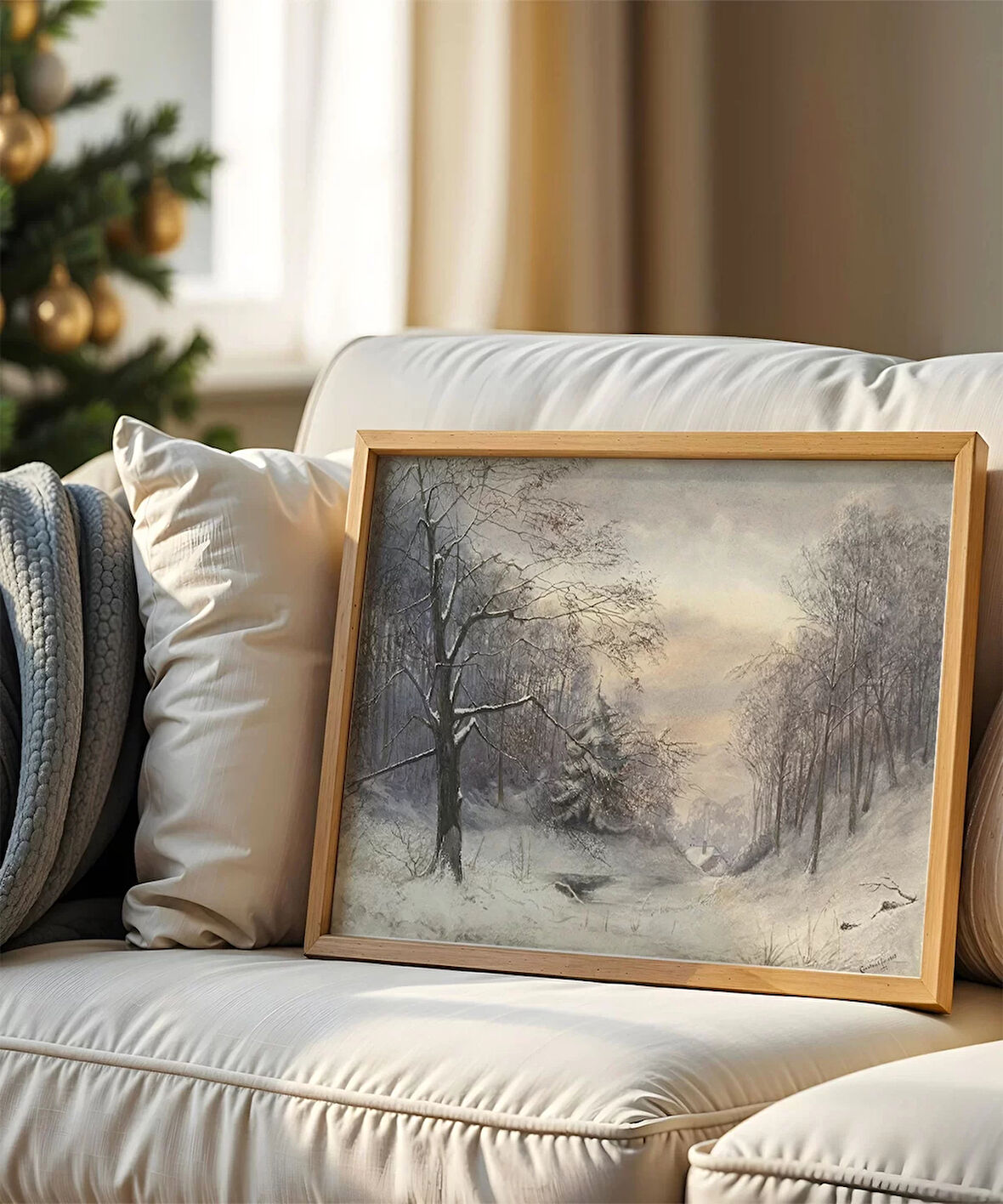 Çerçevesiz Poster Karlar Altında Sessiz Vadi