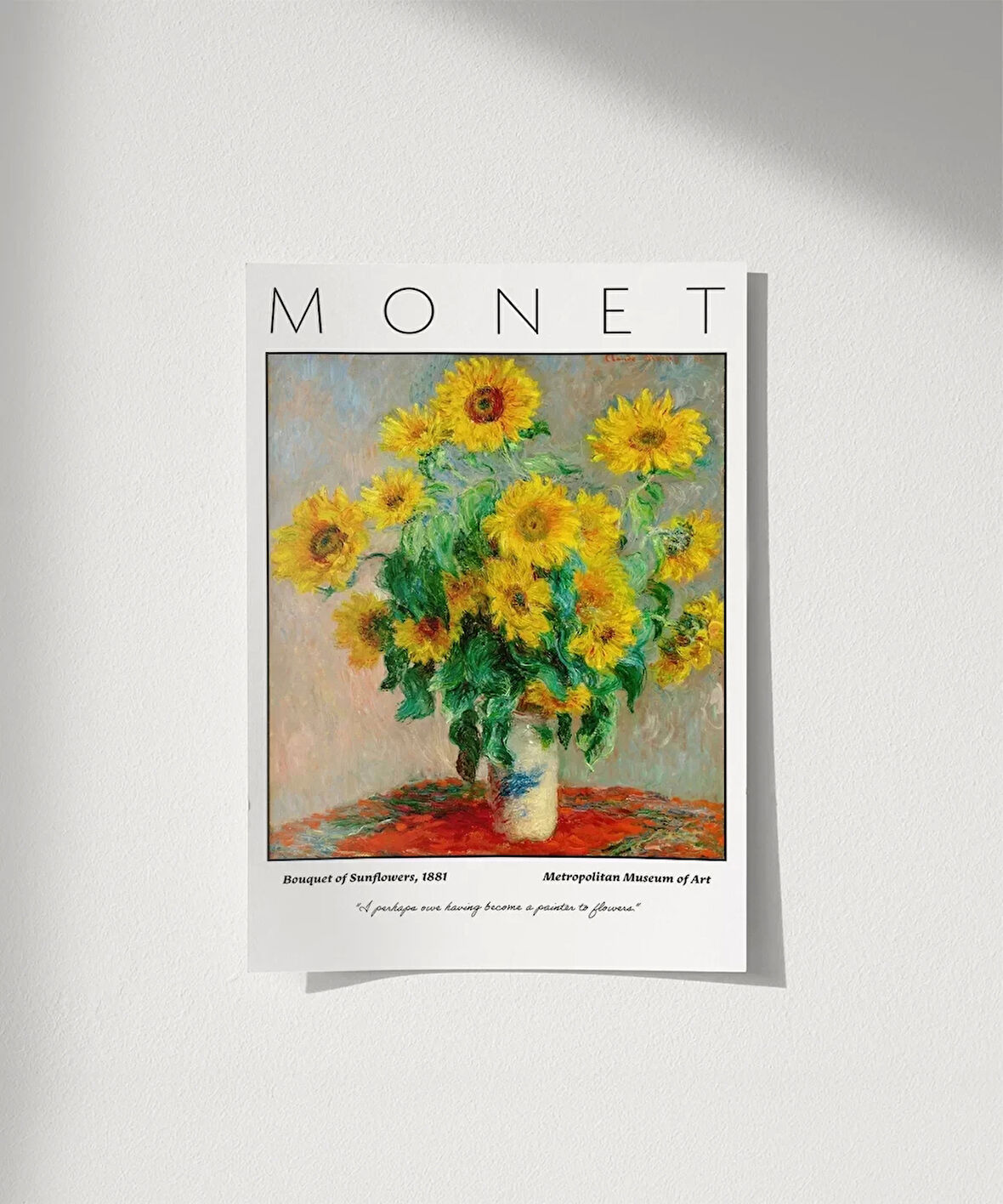 Çerçevesiz Poster Claude Monet Ayçiçeği Buketi
