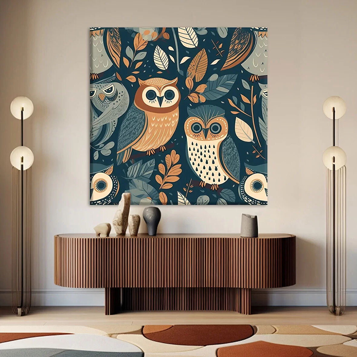 Uğurlu Baykuşlar Kanvas Tablo