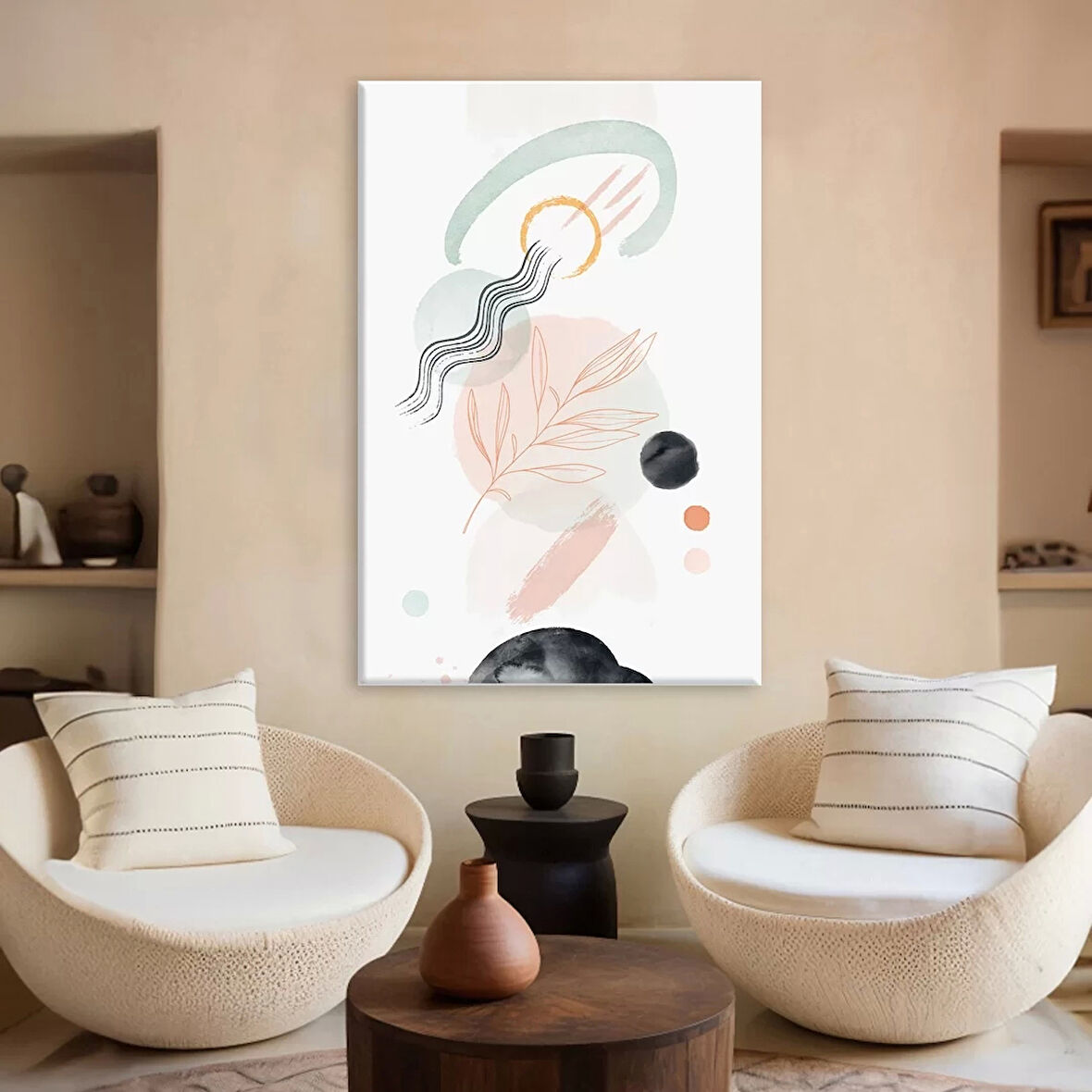 Işıltılı Geometrik Desenli Kanvas Tablo