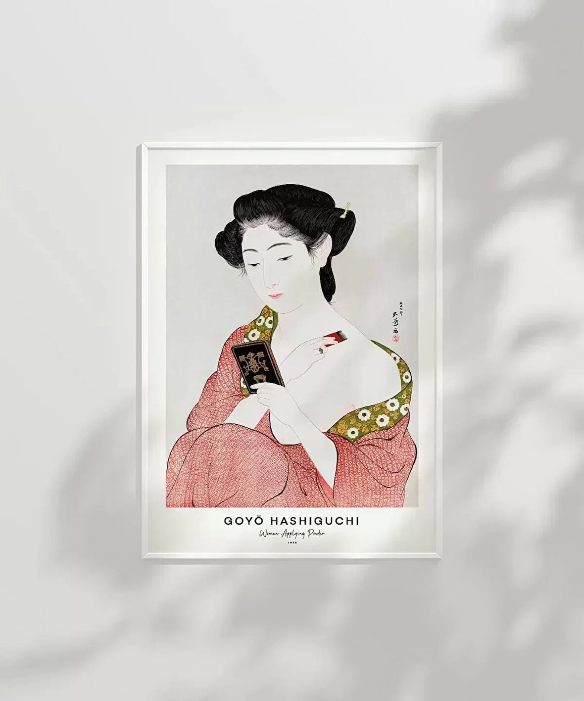 Çerçevesiz Poster Goyo Hashiguchi-Pudra Süren Kadın