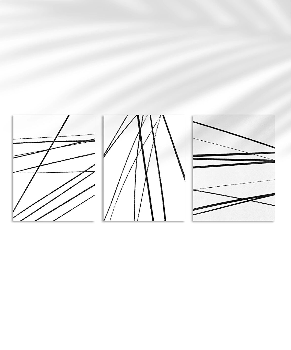 Çerçevesiz Poster Geometrik Çizgiler 3'lü