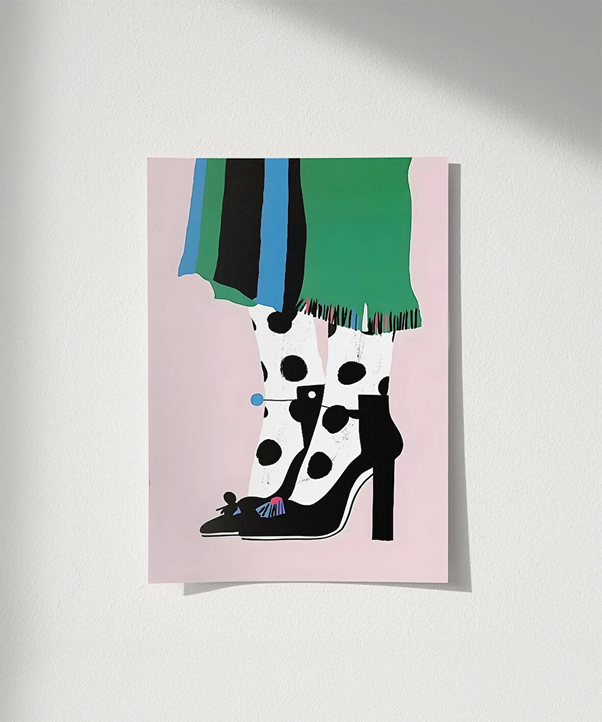Çerçevesiz Poster Puantiye ve Topuk Zarafeti