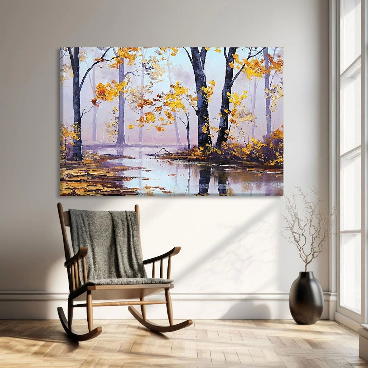 Sakin Göl Yansımaları Kanvas Tablo"