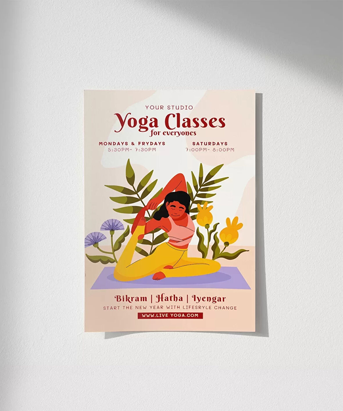 Çerçevesiz Poster Haftalık Yoga Akışı