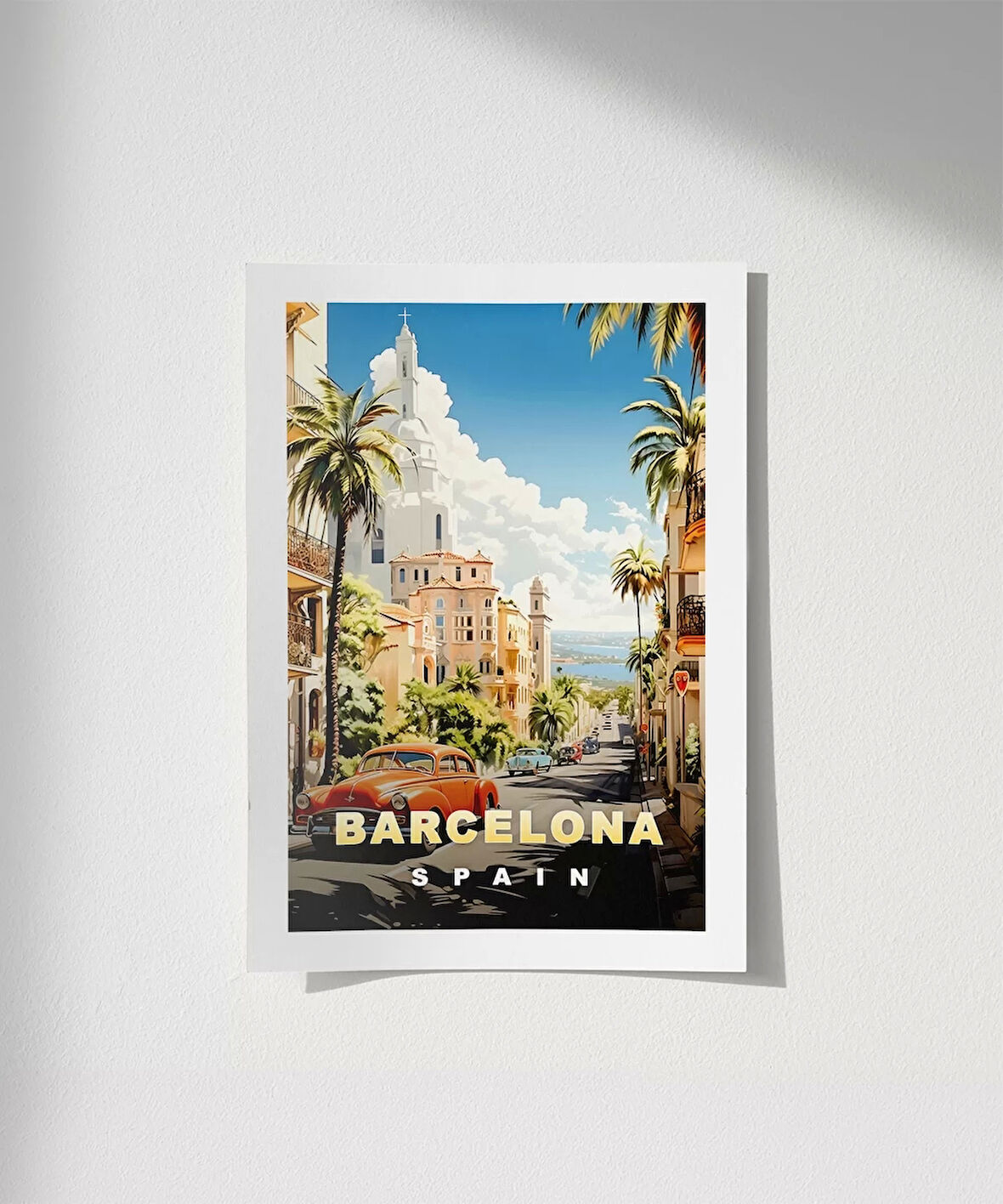 Çerçevesiz Poster Şehir ve Deniz Uyumu – Barcelo