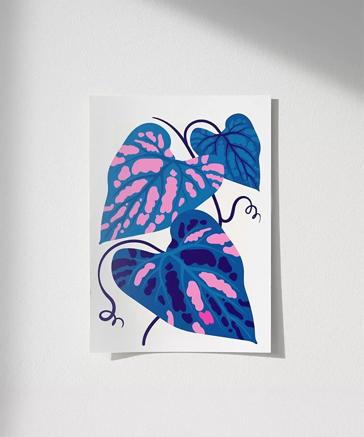 Çerçevesiz Poster Mavi ve Pembe Yaprak Dansı