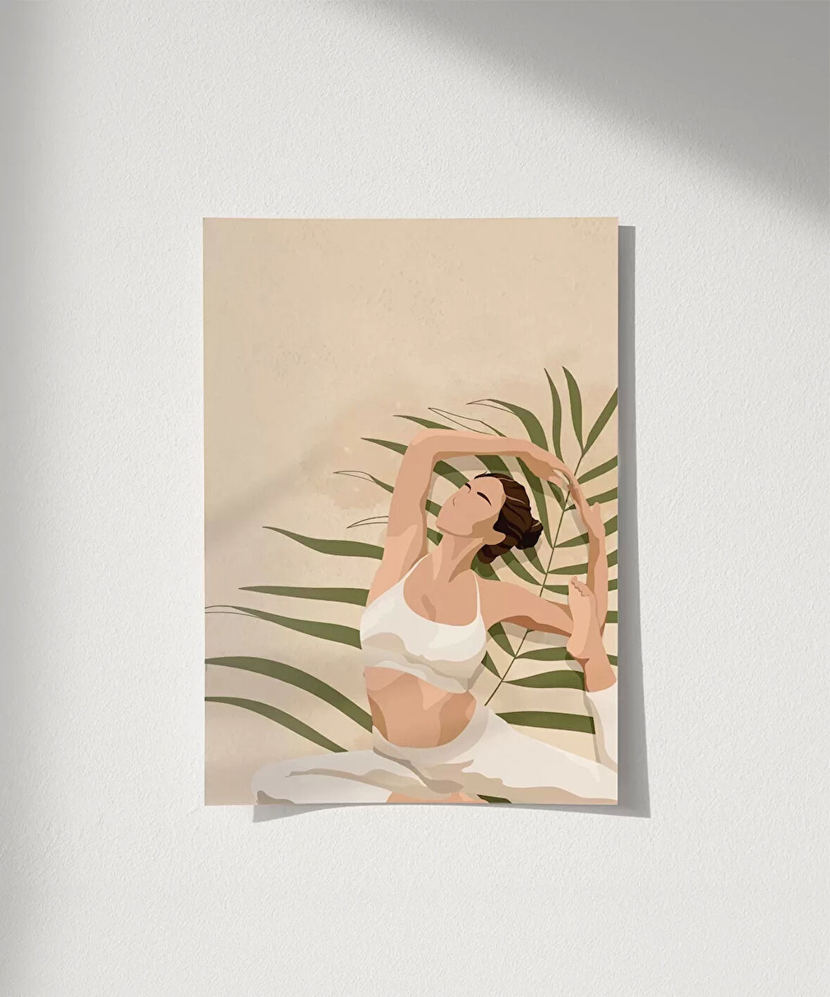 Çerçevesiz Poster Palmelerin Arasında Yoga