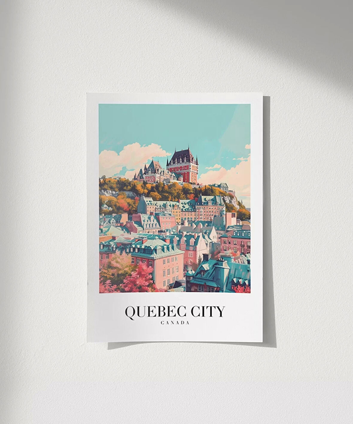 Çerçevesiz Poster Tarihi Quebec Şehir Baskısı