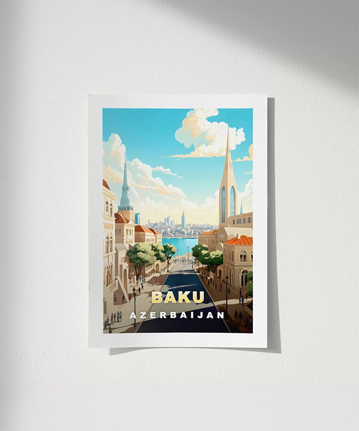 Çerçevesiz Poster Bakü’nün Modern ve Tarihi Yüzü
