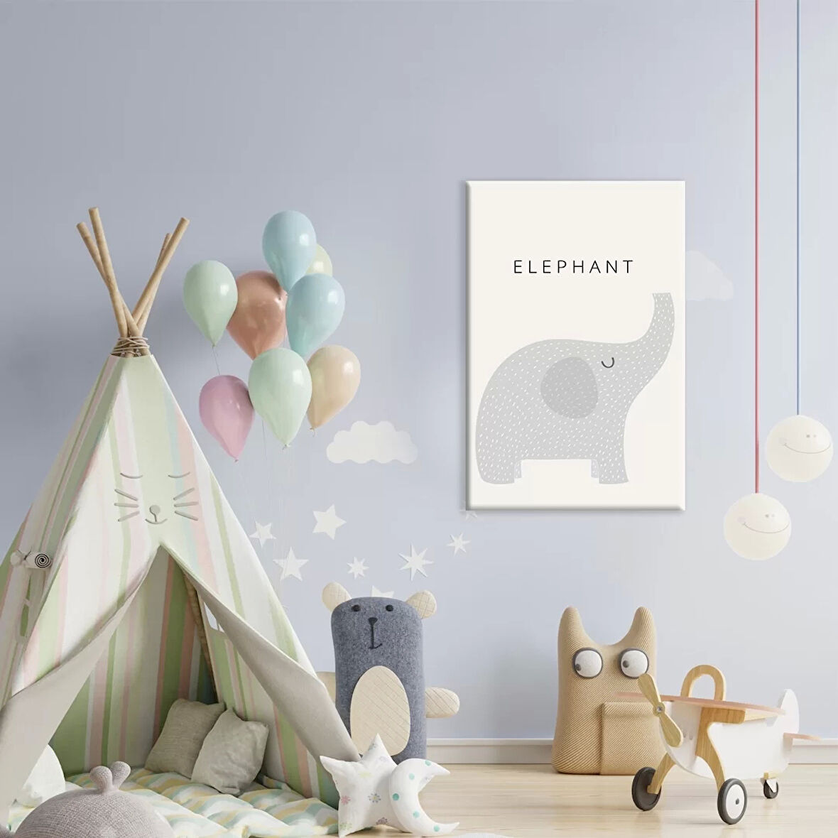 Minik Filin Dünyası Kanvas Tablo