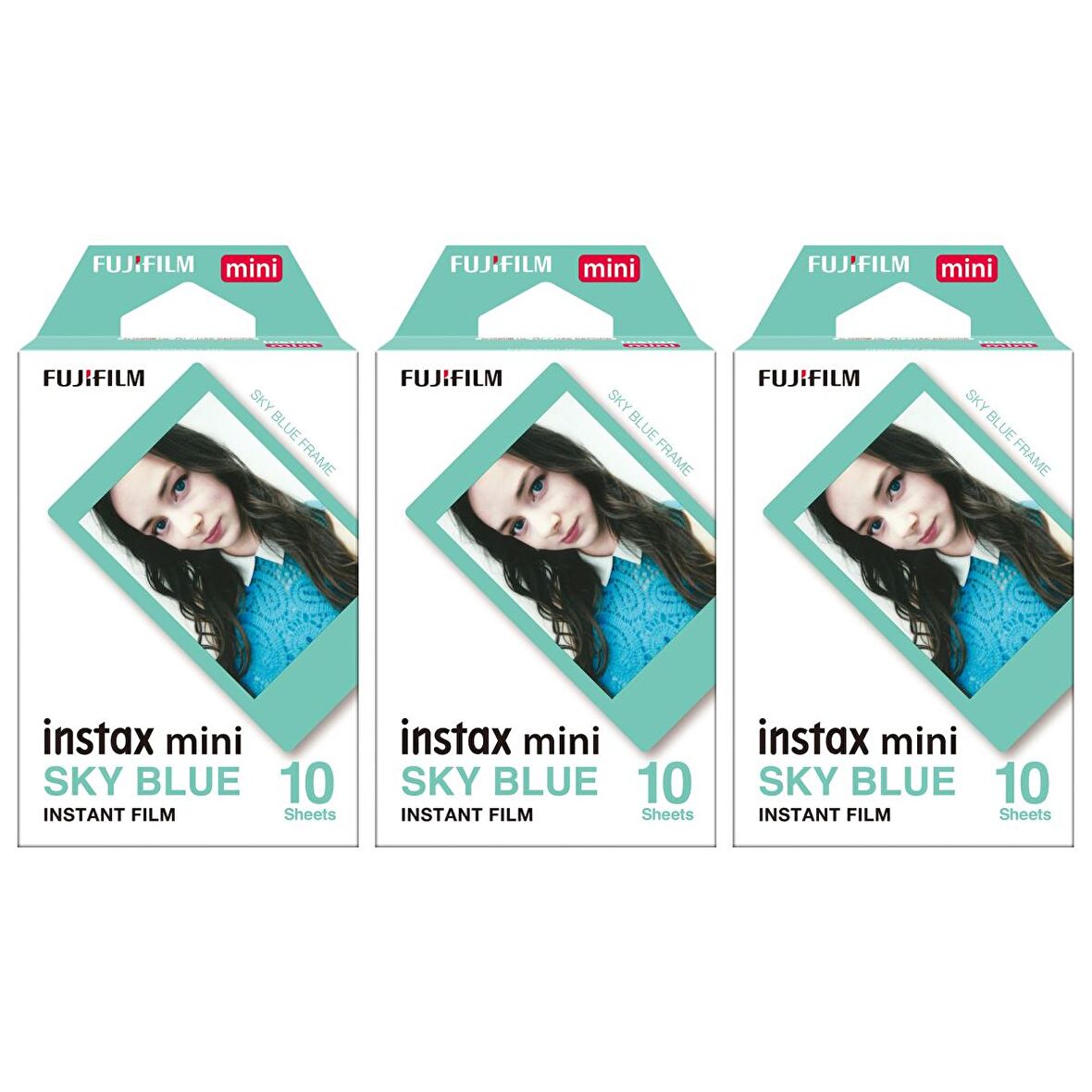 Instax mini Sky Blue Edition 10x3 Film Seti