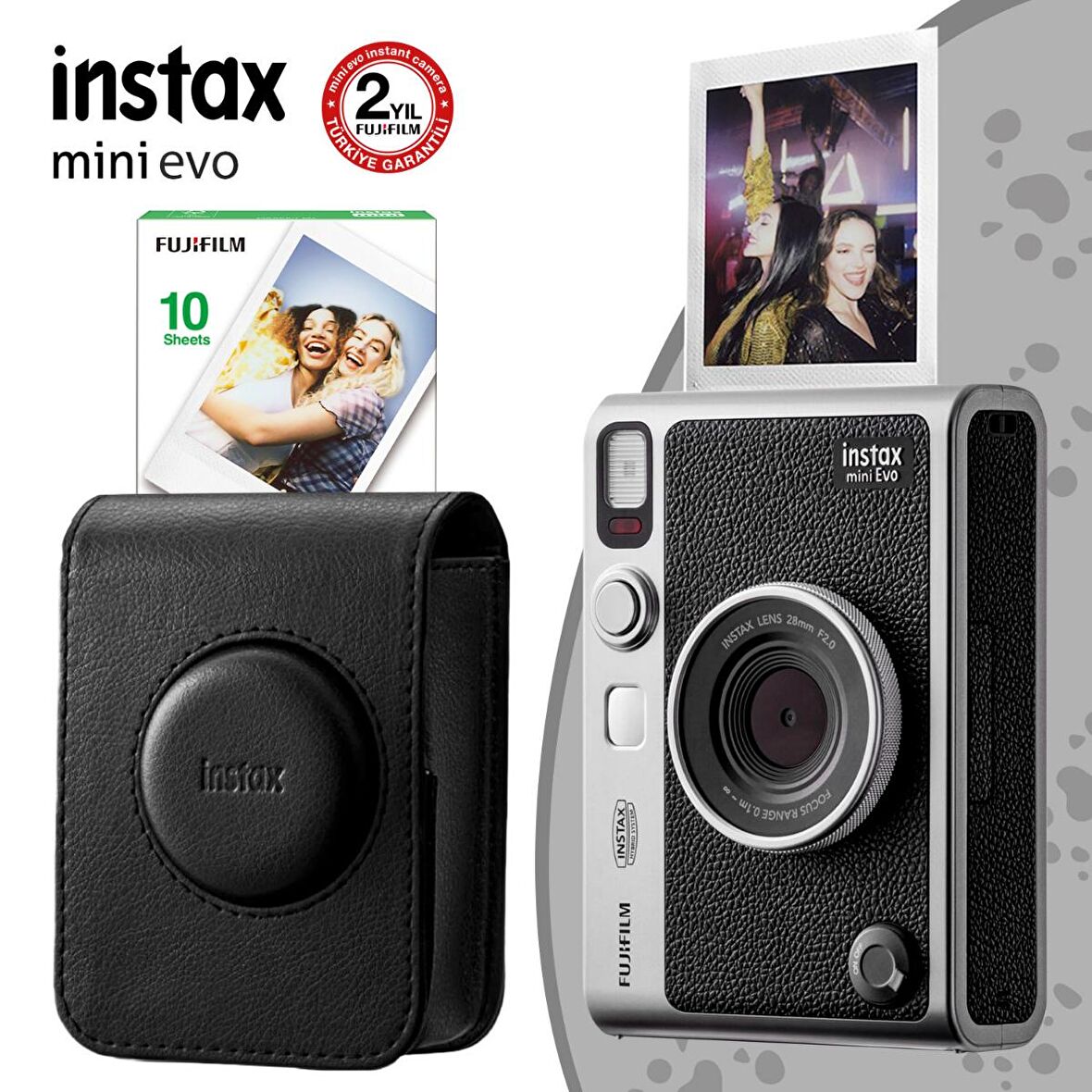 Instax Mini Evo Siyah Fotoğraf Makinası ve Hediye Seti 3