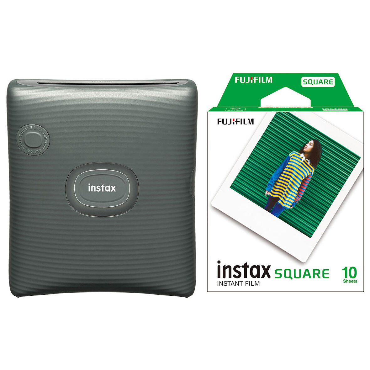 Instax SQ Link Yeşil Ex D Akıllı Telefon Yazıcısı ve 10'lu Film