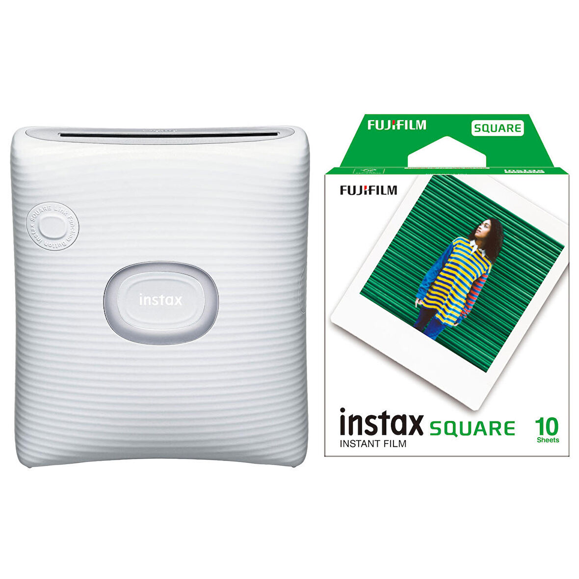 Instax SQ Link Beyaz Ex D Akıllı Telefon Yazıcısı ve 10'lu Film