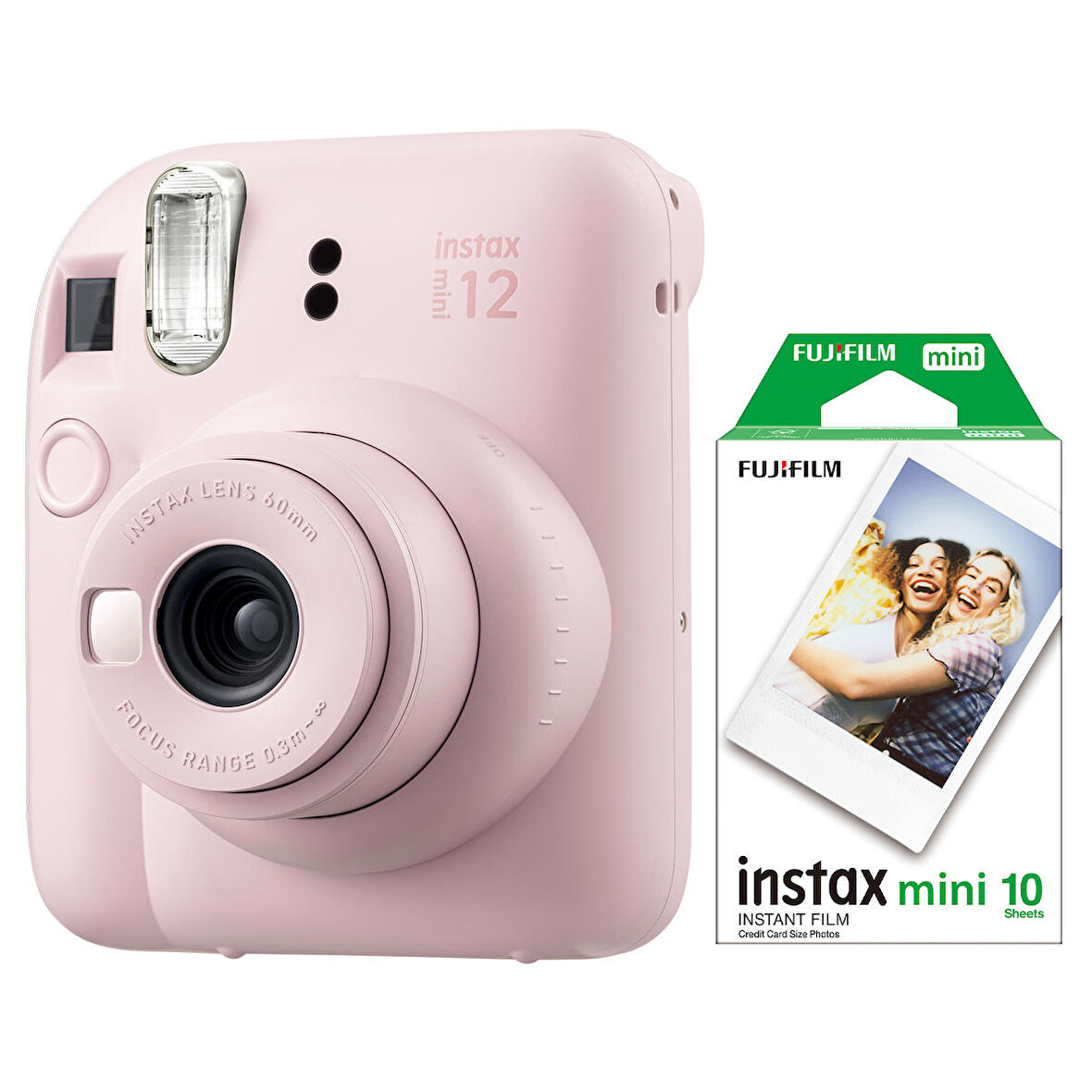 Instax mini 12 Pembe Fotoğraf Makinesi ve 10'lu mini Film