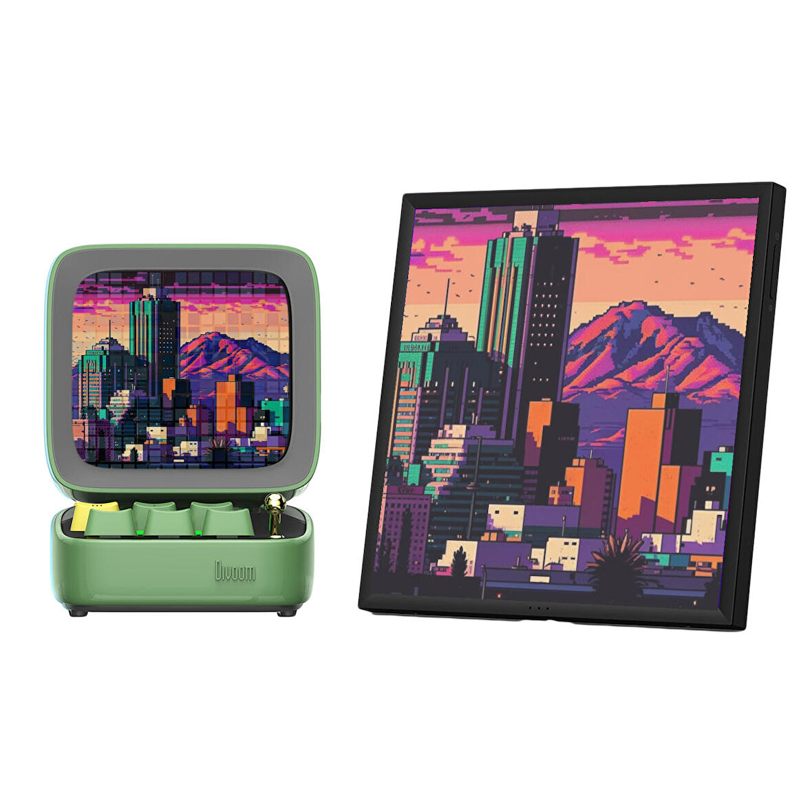 Divoom Ditoo Pro Yeşil Bluetooth Hoparlör ve Pixoo-64 Led Ekran Seti