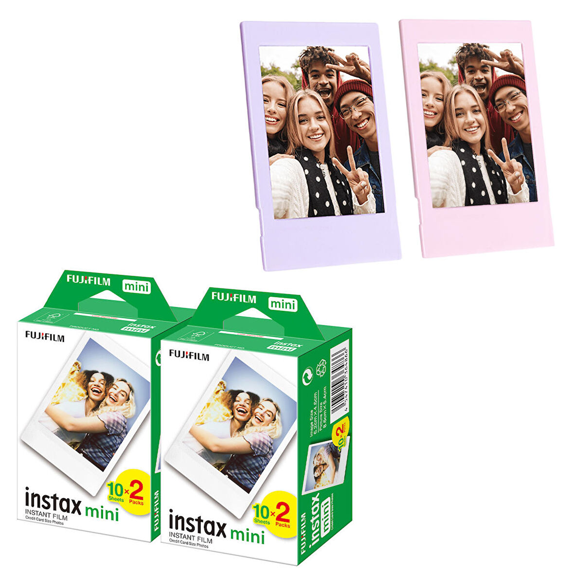 Instax mini 40'lı Film Lila ve Pembe 2 Fotoğraf Çerçevesi