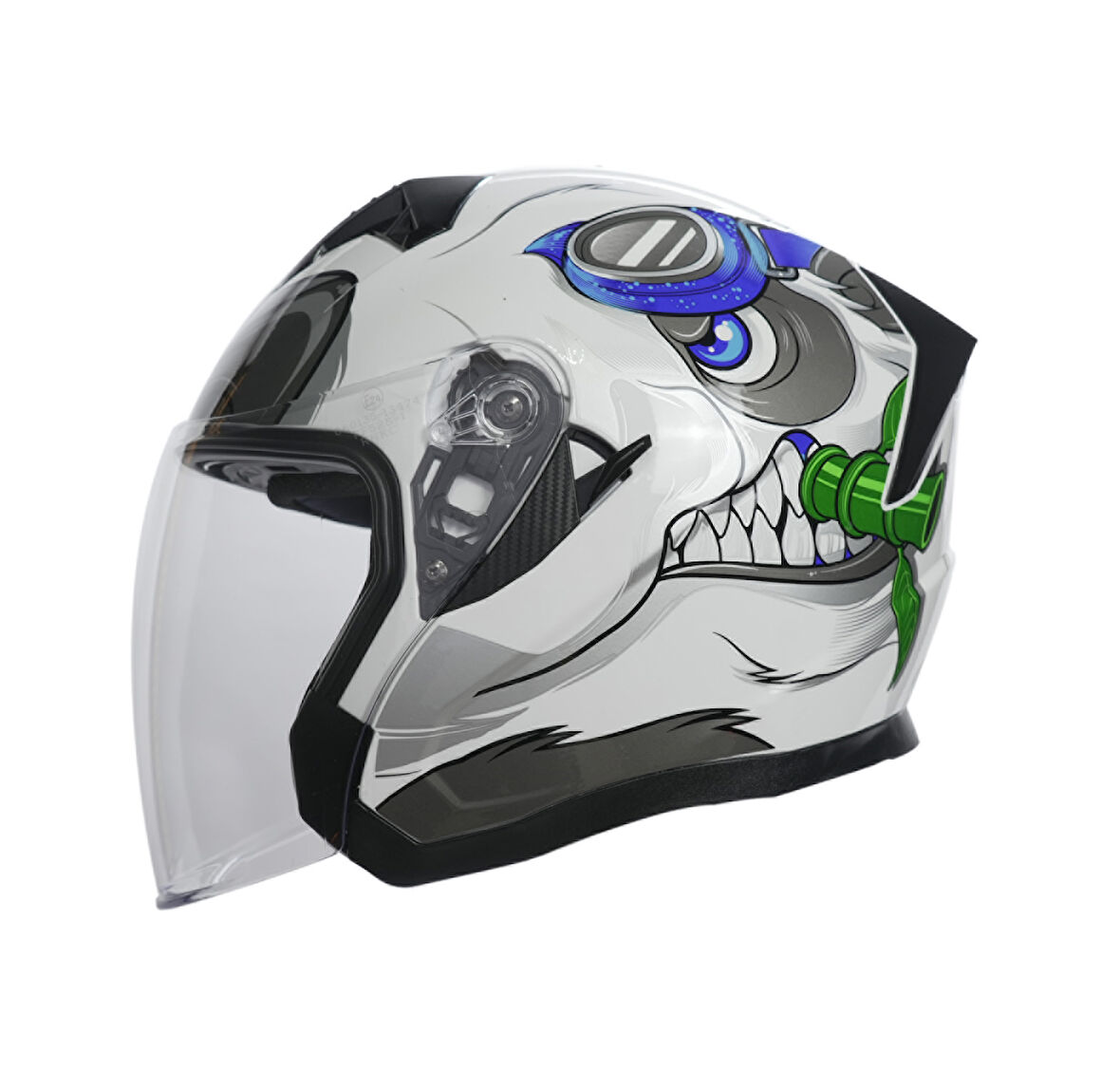 RHKC 528 Çenesiz Vizörlü Yazlık Kask Panda