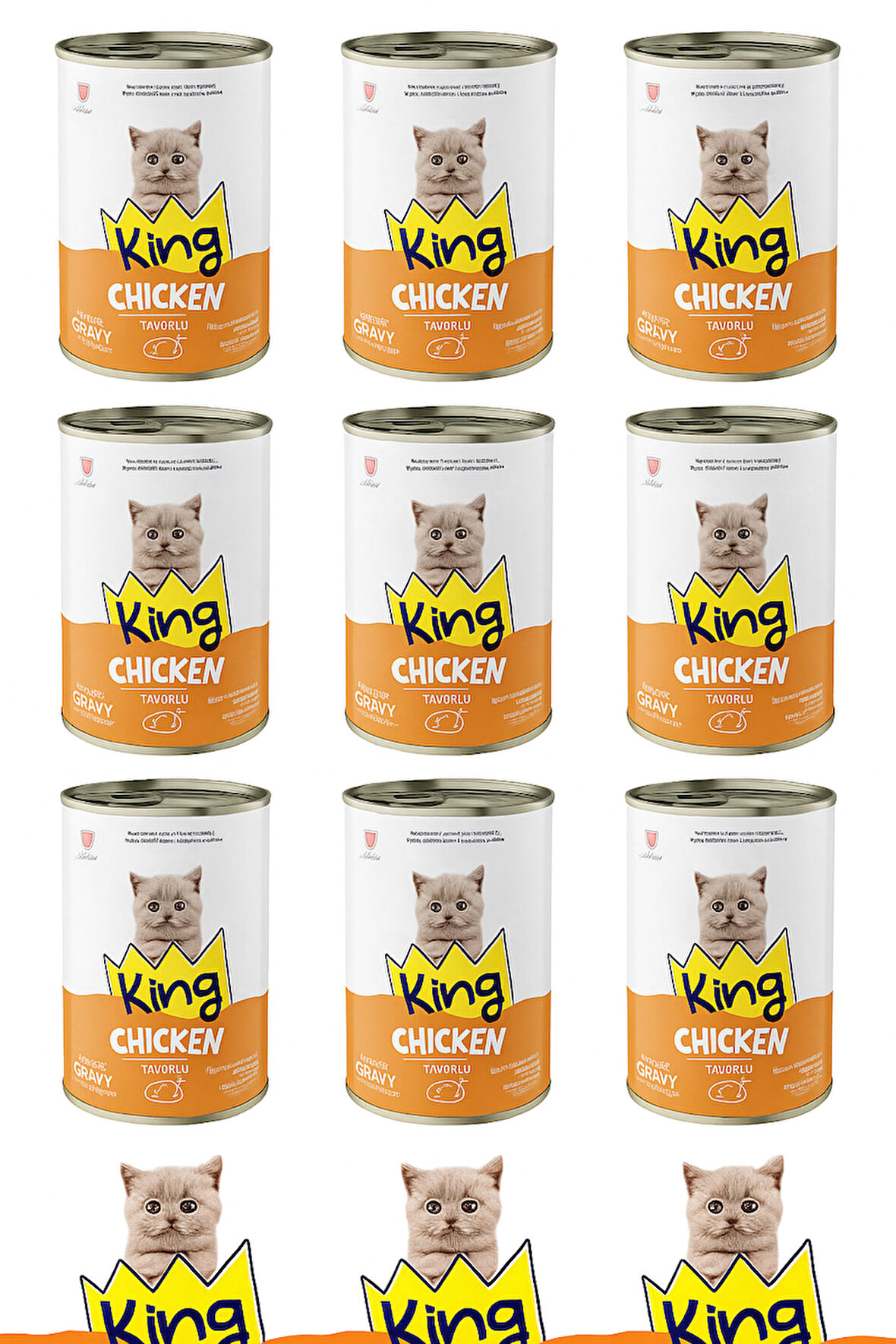 KİNG MASKOT TAVUKLU YAVRU KEDİ KONSERVE 400 GR (12 ADET)