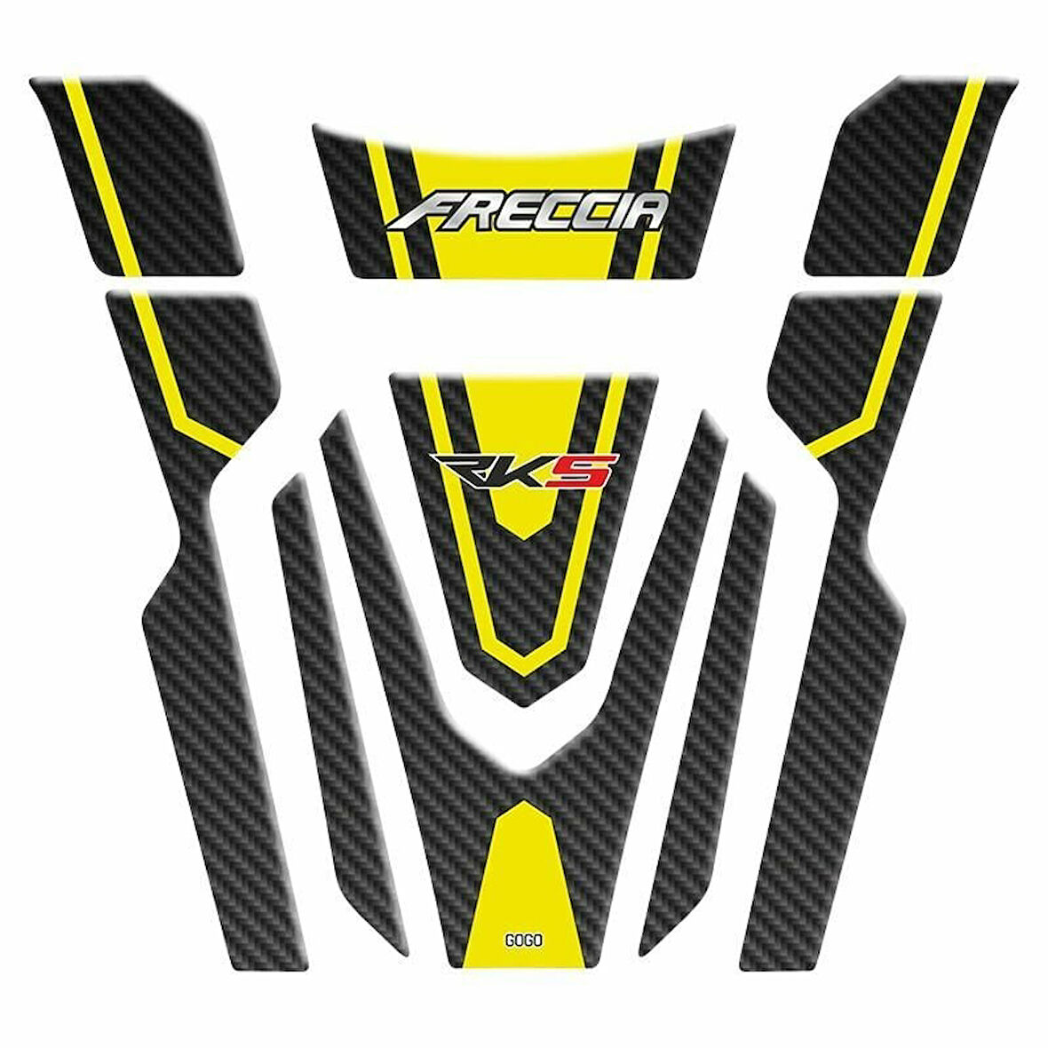 Gogo RKS Freccia 150 Tank Pad Set 006 Karbon/Sarı
