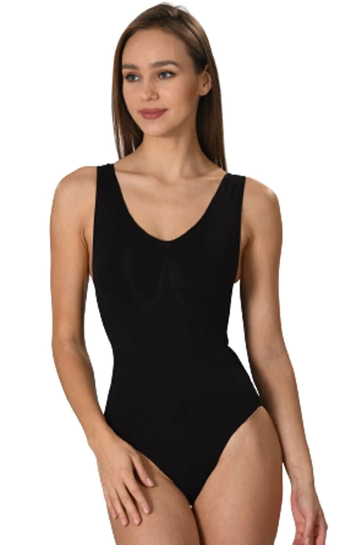 Kadın Siyah Kalın Askılı Slip Boy Korse 2018