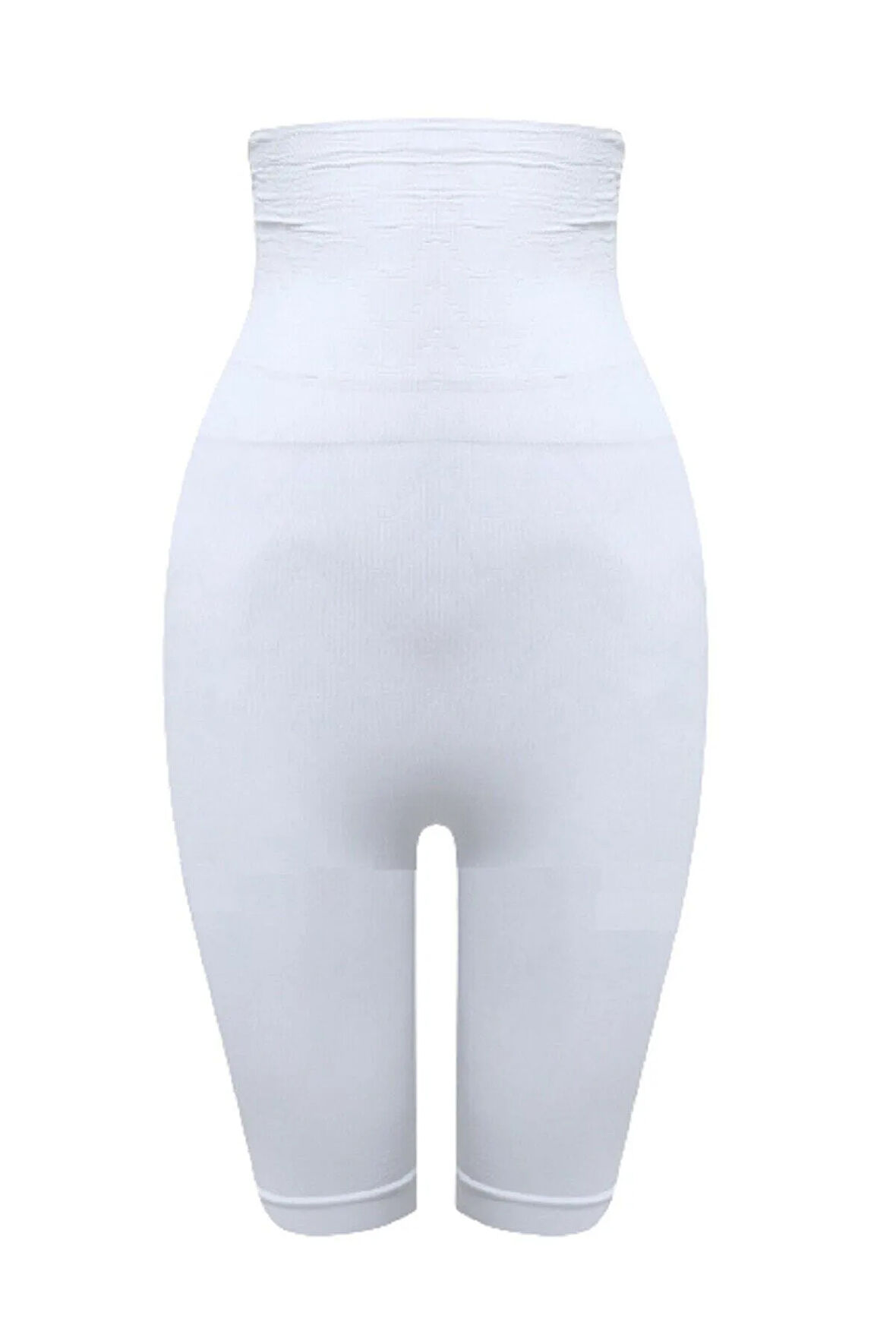 Kadın Beyaz Uzun Paça Çift Kat Boxer Korse 2044