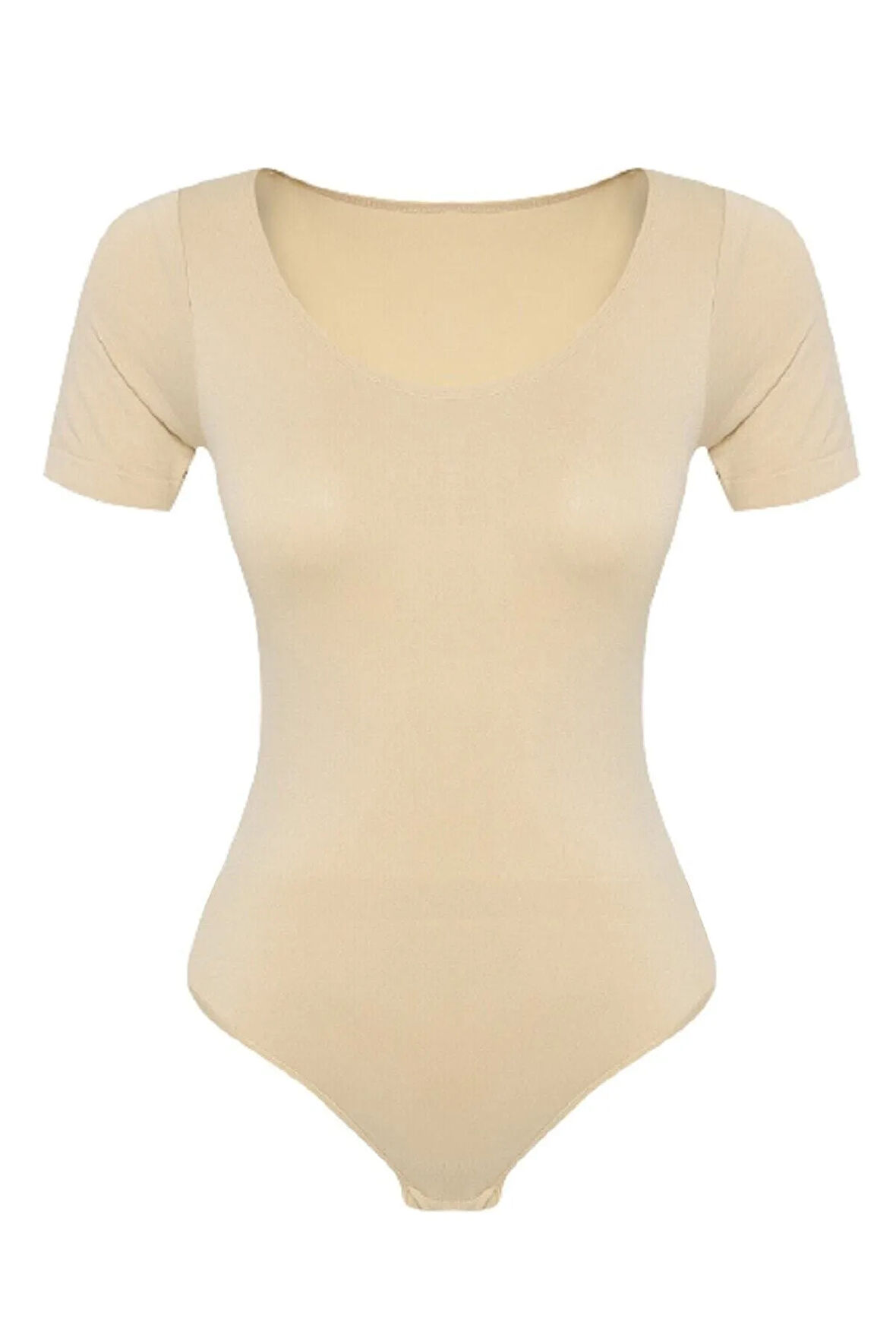 Kadın Ten Seamless Yarım Kollu Çıtçıtlı Body 1926t
