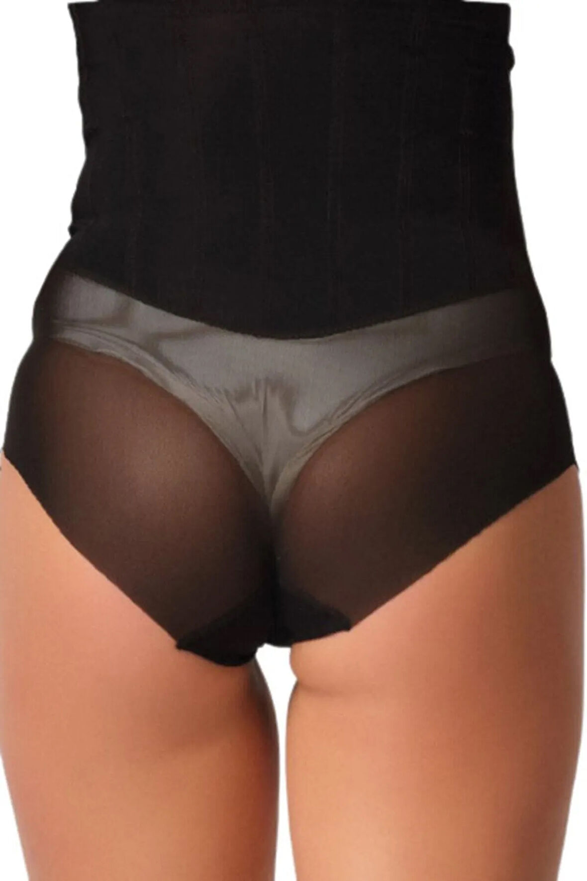 Kadın Siyah Tül Karyokalı Lazer Slip Korse 2945s
