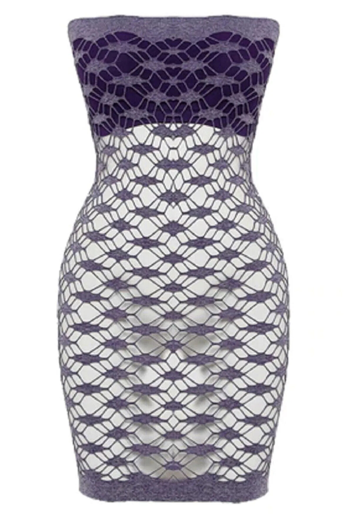 Kadın Mor Straplez Seamless Korse Atlet 5034