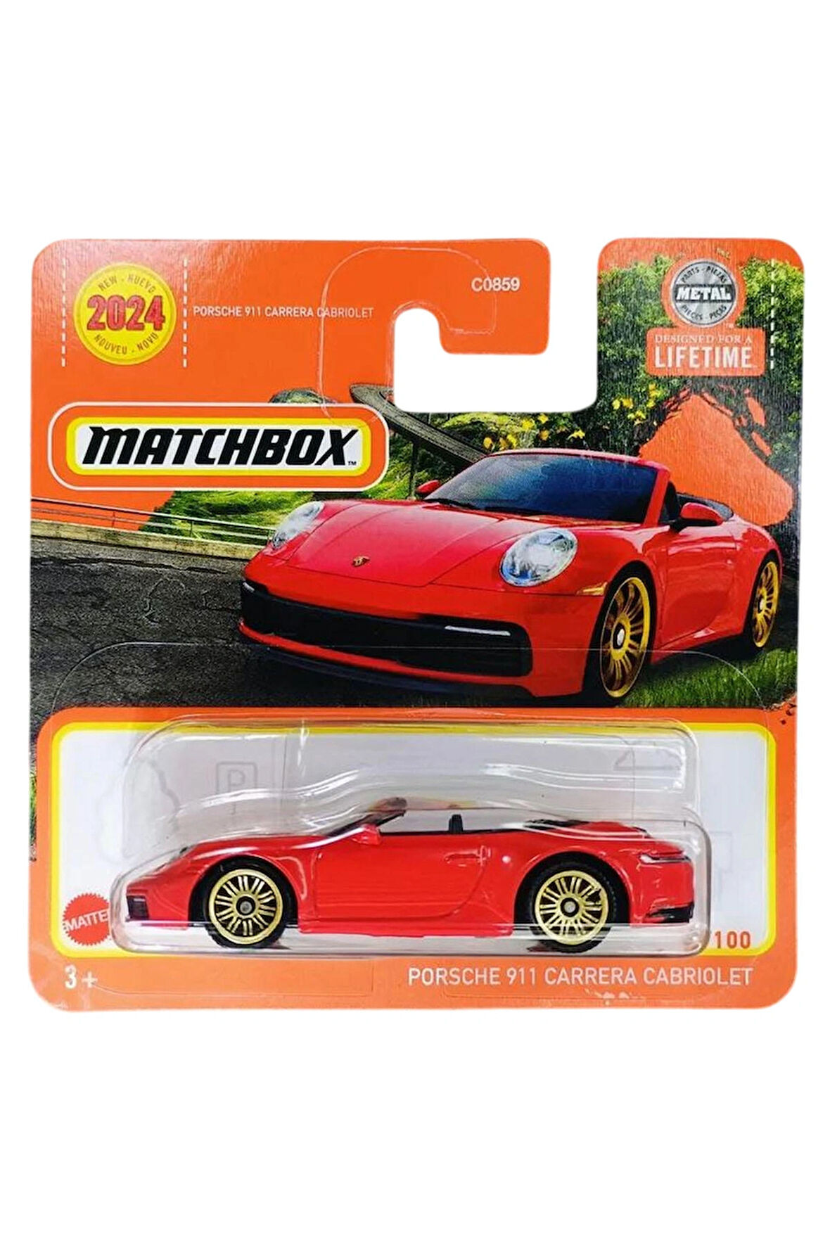 Matchbox Porsche 911 Carrera Cabriolet - Kırmızı (1/64)