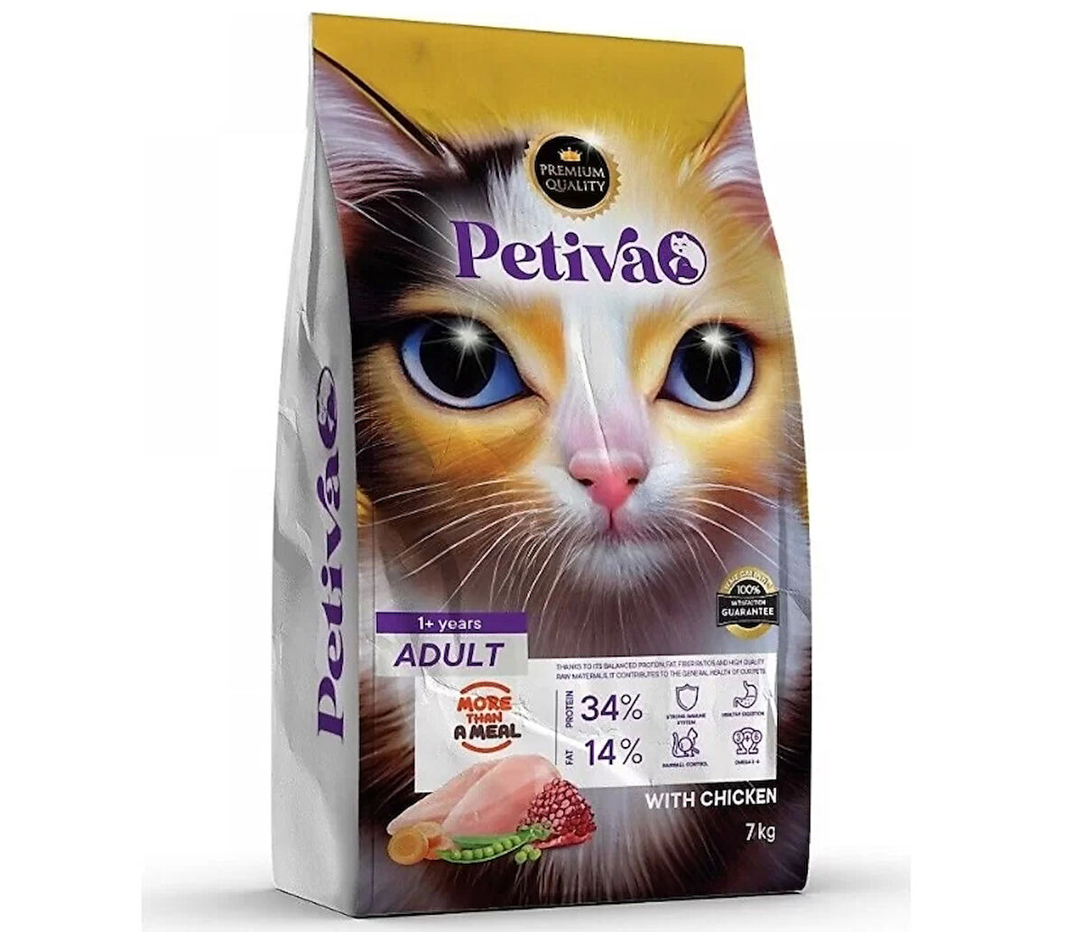 Petiva Yetişkin Tavuklu Kedi Maması 7 Kg