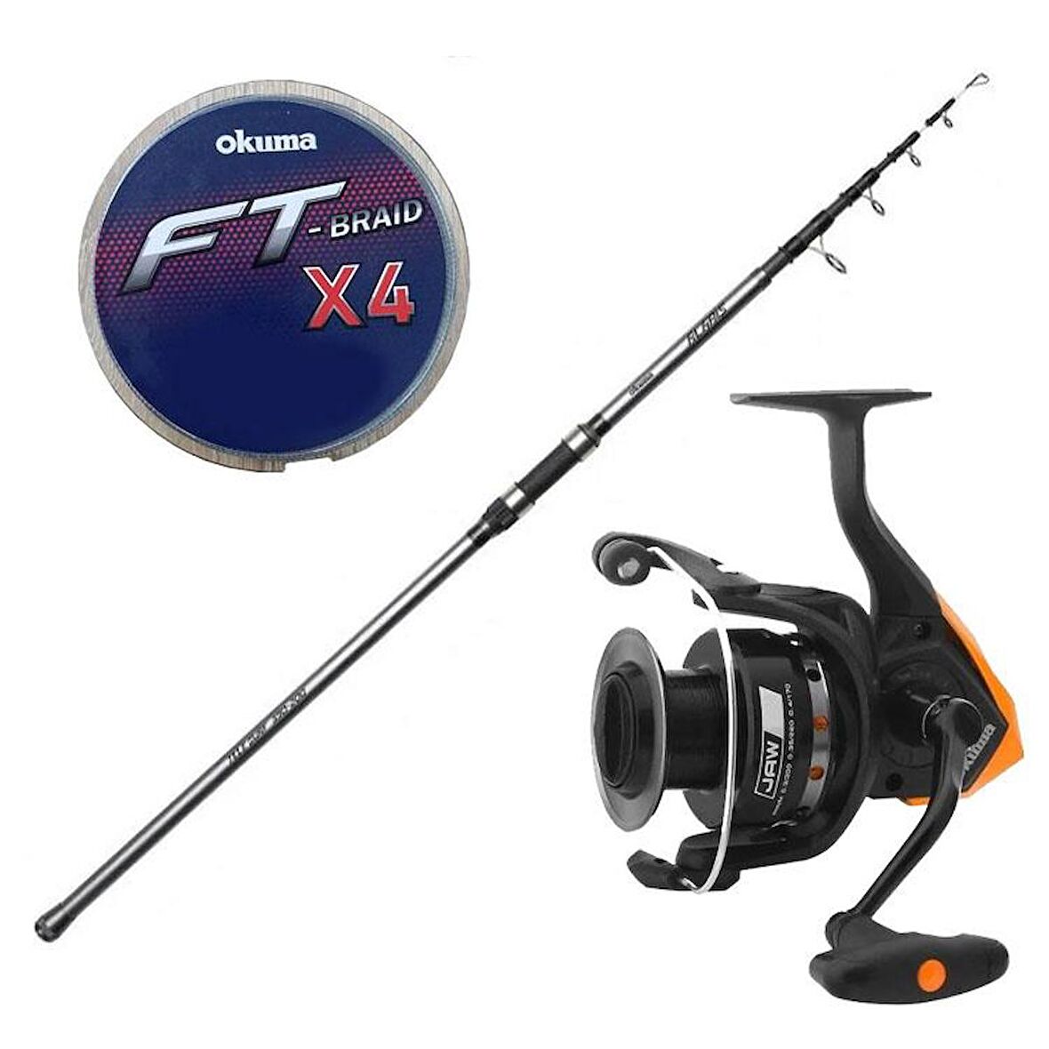 YekOutdoor Hazır Olta Seti Okuma Alaris Tele Surf 420 cm 100-200 gr Surf Kamışı&Okuma JAW-55 3+1BB Olta Makinesi