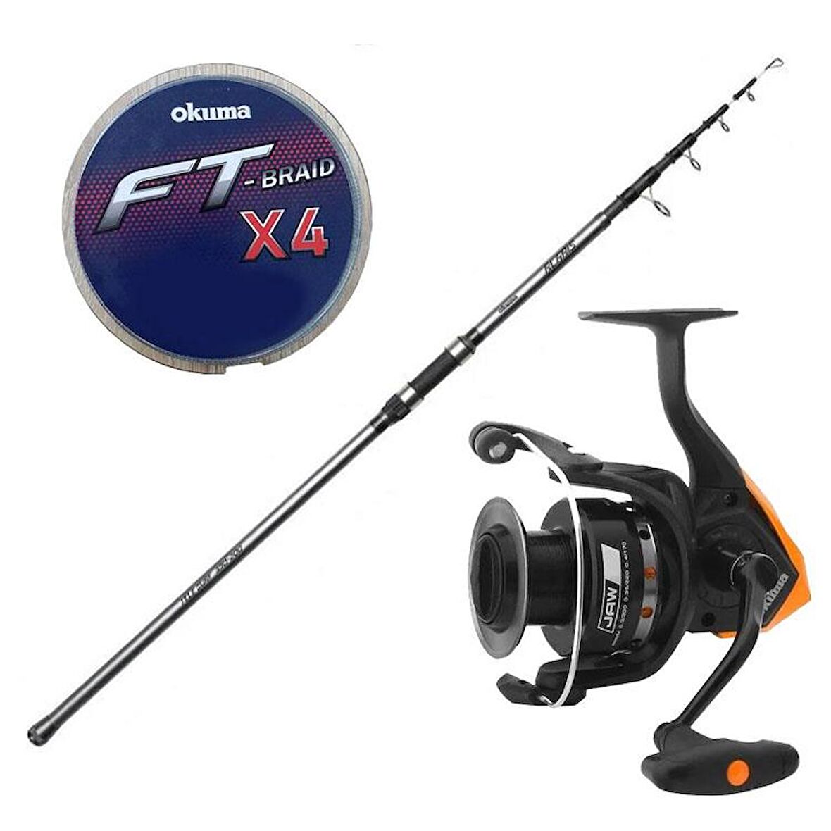 YekOutdoor Hazır Olta Seti Okuma Alaris Tele Surf 420 cm 100-200 gr Surf Kamışı&Okuma JAW-65 3+1BB Olta Makinesi