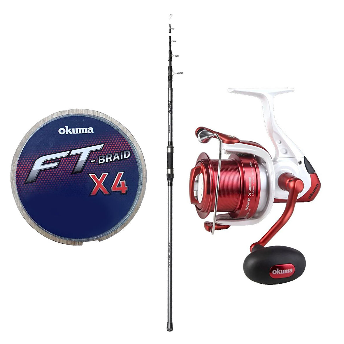 Yek Outdoor Göl ve Deniz Oltası Okuma Alaris Tele Surf 420cm 100-200 gr Surf Kamışı&Okuma Wave X-6000 Olta Makinesi