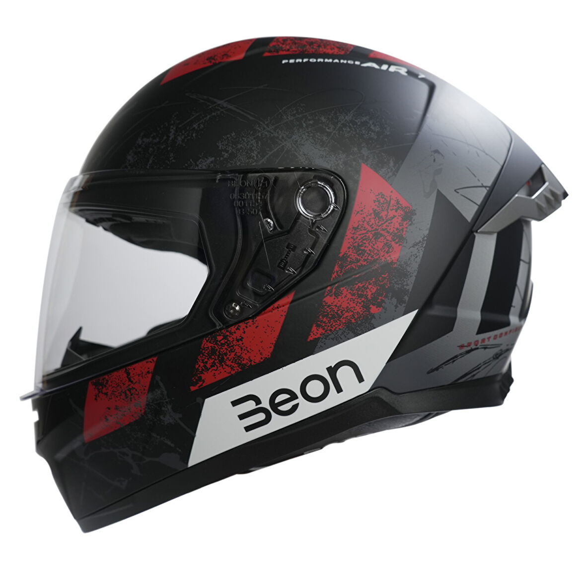 Beon B-507 Full Face Motosiklet Kaskı FF03 Siyah/Kırmızı/Gri