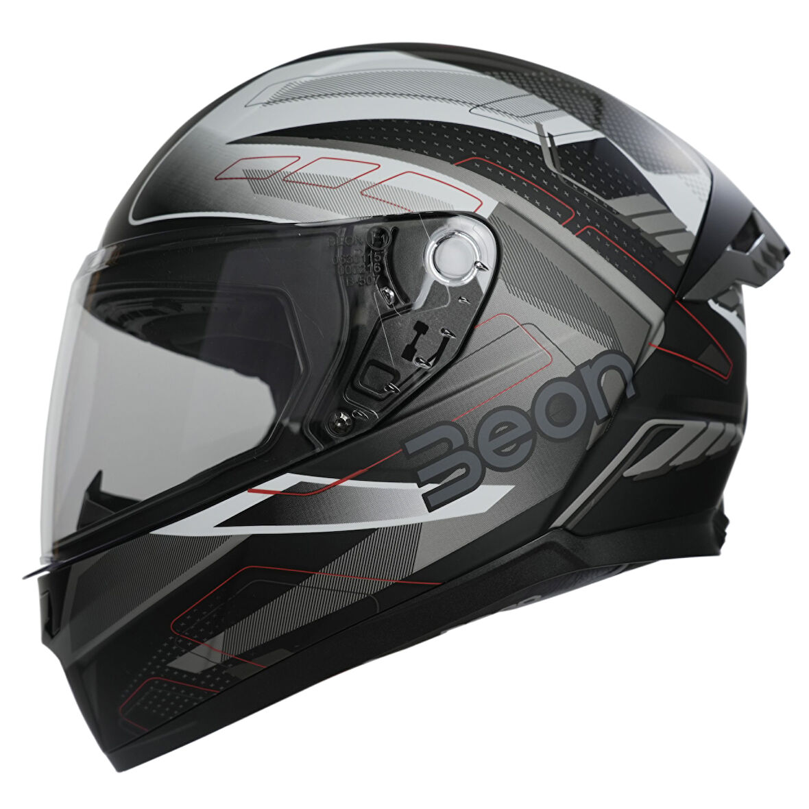 Beon B-507 Full Face Motosiklet Kaskı FF05 Siyah/Beyaz/Gri