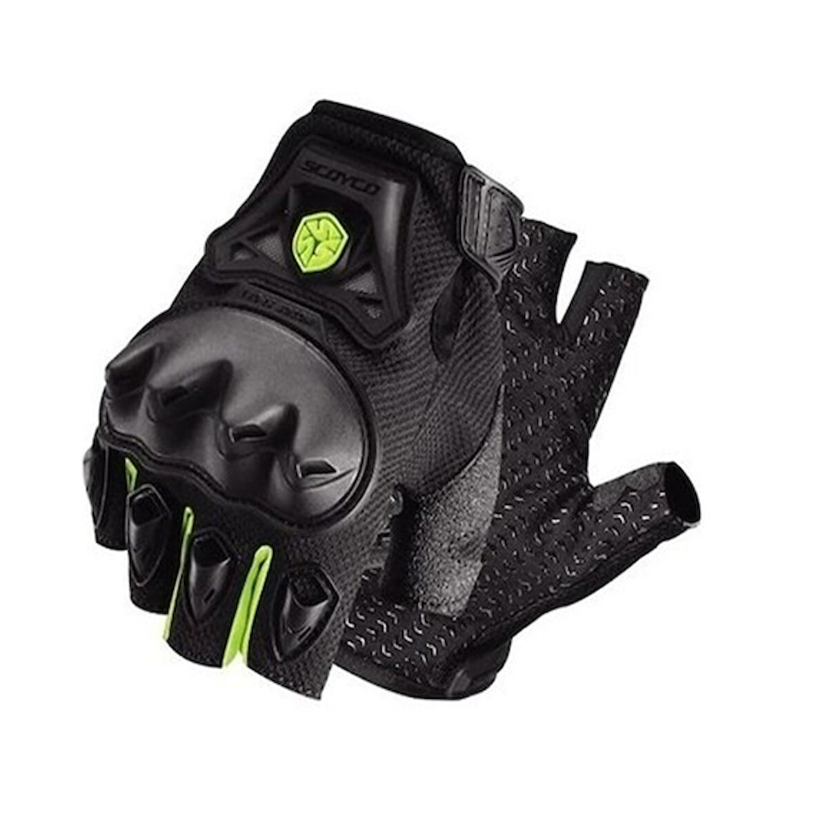 Scoyco MC29D Yarım Korumalı Motosiklet Eldiveni Siyah/Yeşil