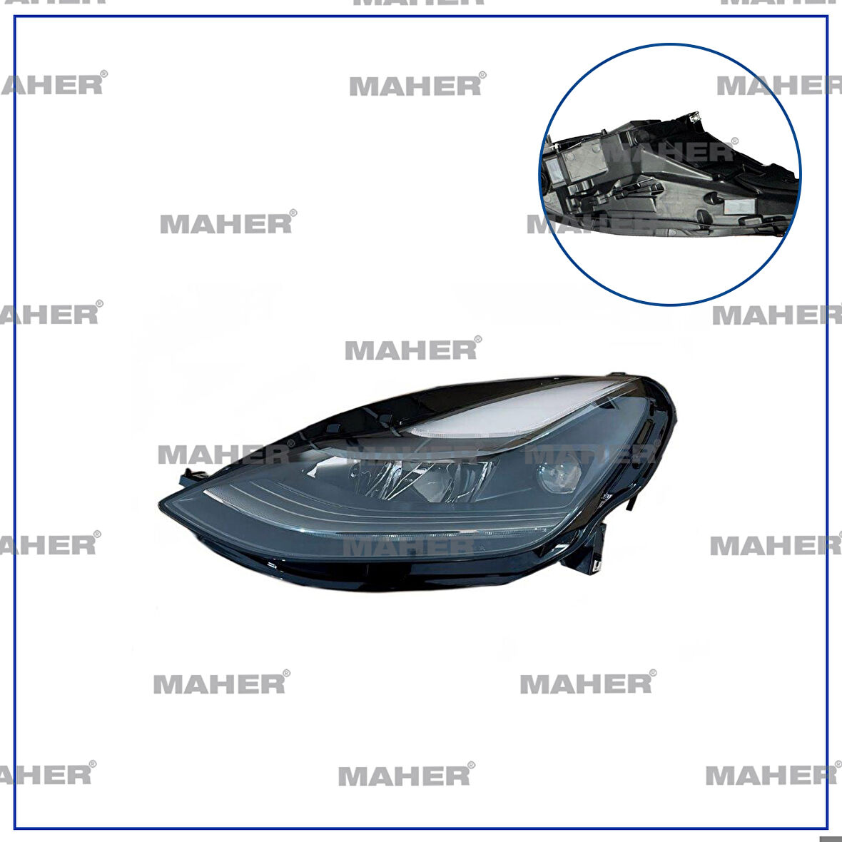 FAR TESLA Y 22-24 LEDLİ MERCEKLİ BEYİNLİ SAĞ MAHER MARKA